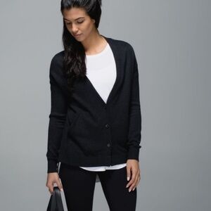 Lululemon 3 Button V-neck Boolux Cashmere Blend Oversized Cardigan Sweater L